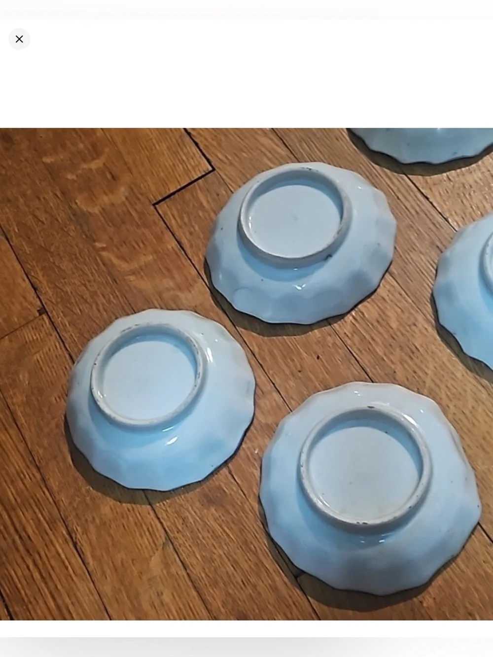 Antique Japanese Dipping bowls Blue Delft Butterfly Small Setb5